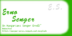 erno senger business card